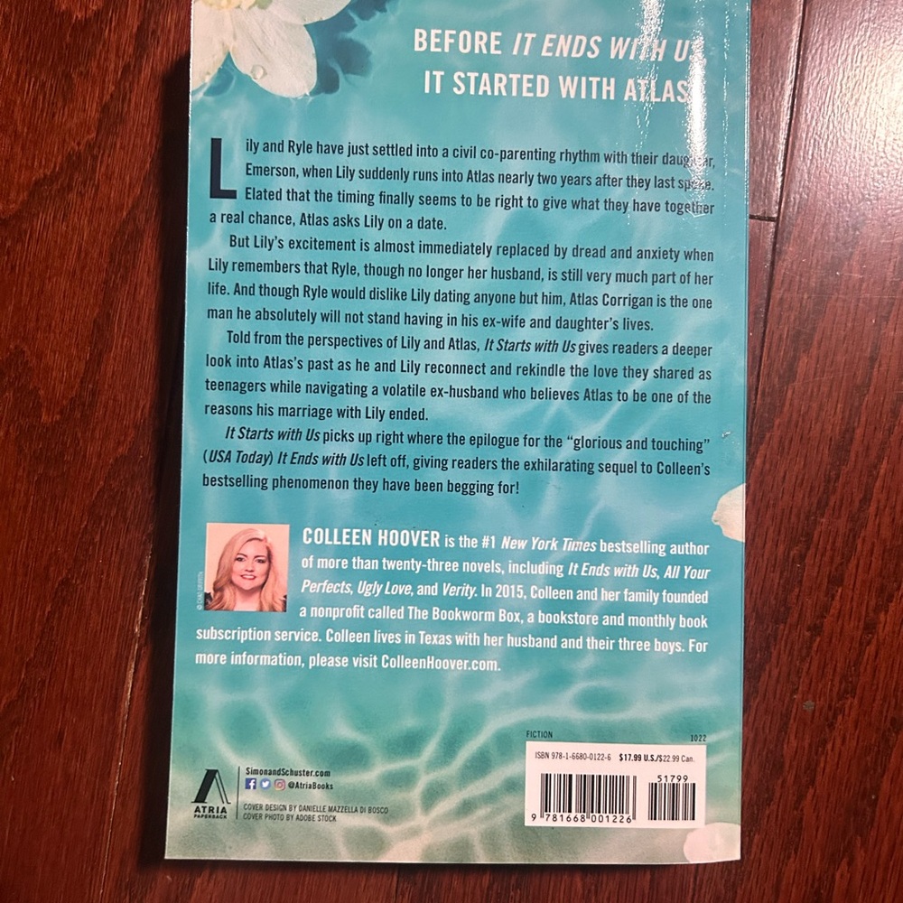 “It Starts with Us” by Colleen Hoover Paperback Edition - Picture 2 of 3
